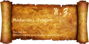 Madarasi Zombor névjegykártya